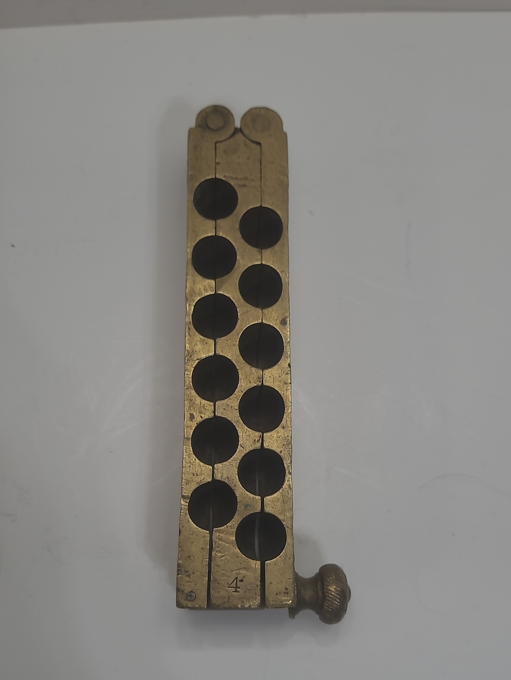 Antique Solid Brass Civil War Era Medical Suppository Maker Mold